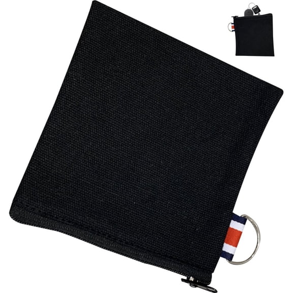 Vjnyvs Canvas Coin Purse, Solid Color Coin Purse Coin Bag with Zipper Women Coin Pouch for Credit Card ID Card Keys