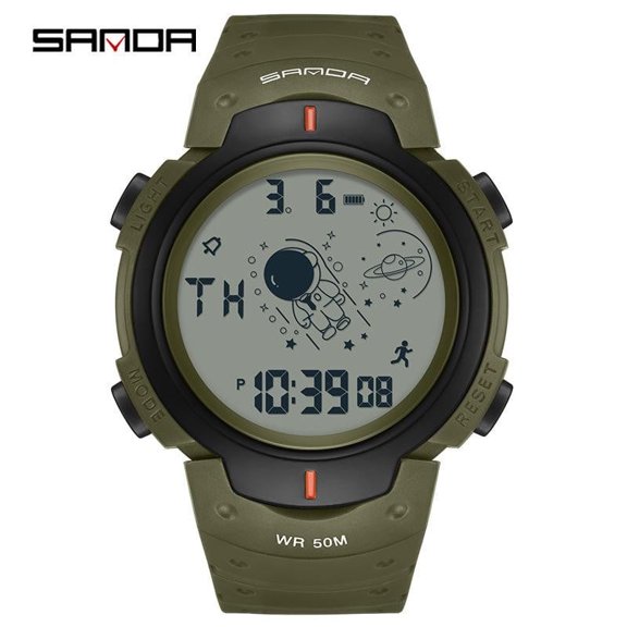 EXPLOJOY Digital Sport Watch – Spaceman Dial, Waterproof, Luminous, Multifunctional Design