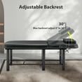 thumbnail image 4 of LZBEITEM Black Wide Stationary Massage Table with Backrest for Treatment Table Physical Therapy Table Spa Facial Bed, Metal Frame 27.5'' Wide 73'' Long Heavy Duty Professional Stationary Massage Bed, 4 of 8