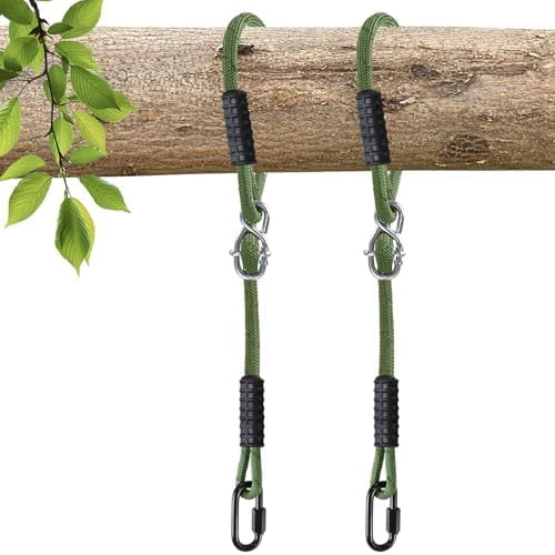 Tree Swing Ropes Heavy Duty, Adjustable Extendable Hammock Hanging Straps for Outdoor Swings Hammock Playground Set Accessories, 6.6Ft(80") of 2Pack, Green