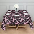 thumbnail image 3 of Breast Cancer Survivor Pink Ribbon Black Square Tablecloth,Waterproof Square Table Cover,Wipeable Spillproof Washable Table Cover for Home Kitchen Party Decor 52"x52"(132x132cm), 3 of 6