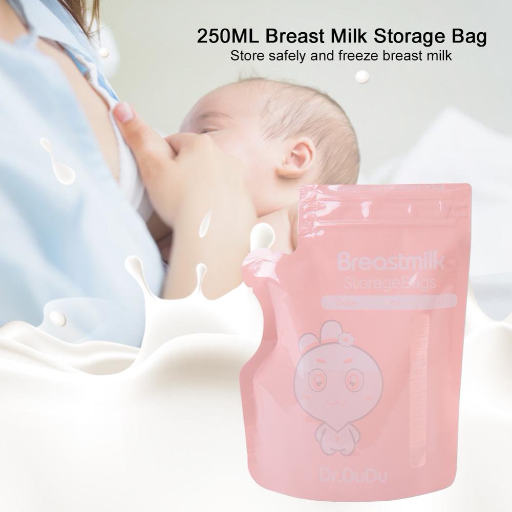 Mgaxyff 250ml Breast Milk Storage Bag Freezer Baby Food Breastmilk