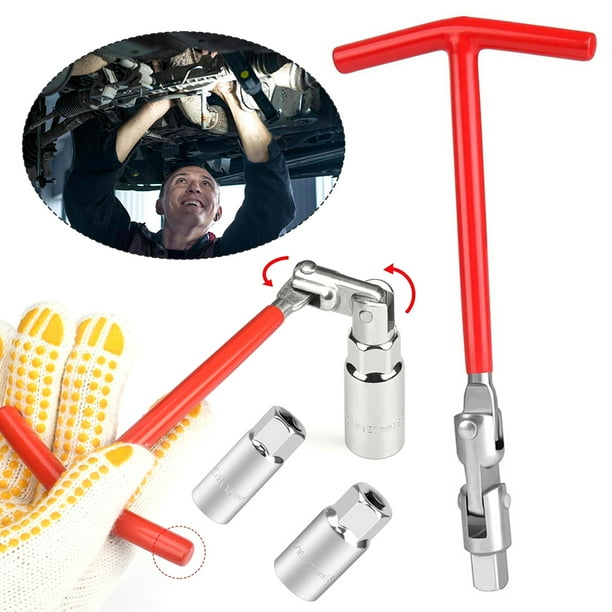 Herramienta Extracción Bujías JShteea Llave Inglesa Flexible en T 16mm y 18mm