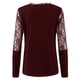 thumbnail image 5 of ICHUANYI Clearance Women Sexy Rhinestone V-Neck Lace Splice Mesh Long Sleeve Pullover Top Blouse T-Shirt ICHUANYI "ICHUANYI", 5 of 5
