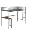 thumbnail image 3 of Tcbosik Metal Loft Bed with Desk Ladder Guardrails, Silver, 3 of 10