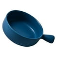 thumbnail image 2 of Round Ceramics Baking Plate Practical Household Handle Baking Tray Fruit Salad Plate for Home Kitchen Bakery (Blue), 2 of 8