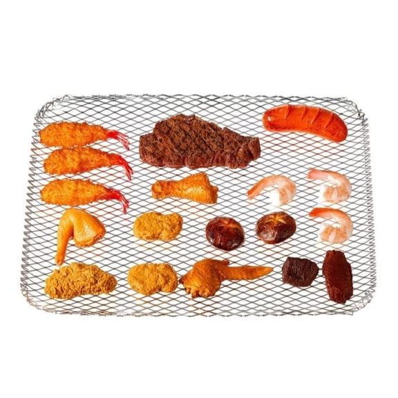 2pcs Non-Stick Disposable BBQ Grill Mesh Toppers - Easy Clean Cooking Grid Pans for Outdoor Grilling, Camping & Picnics, Perfect for Meats, Shrimp & More, Grilling Accessories for Outdoor Grill