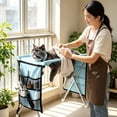 thumbnail image 5 of Guodhu Pet Grooming Hammock with Stand, Foldable Design, Holds Up to 165 Lbs, Joint Protection for Dogs, Restraint Tool for Small & Medium Pets, Ideal for Home and Salon Daily Grooming(Blue), 5 of 6