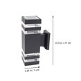 thumbnail image 3 of Raindrops Outdoor Waterproof Black Aluminum LED Square Wall Light Double Heads, 3 of 9