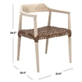 thumbnail image 5 of SAFAVIEH Munro Leather Woven Accent Chairs, Unfinished Natural Sungkai Wood Frame/Light Honey 7mm Leather (22 in. W x 20.5 in. D x 28.5 in. H), 5 of 7