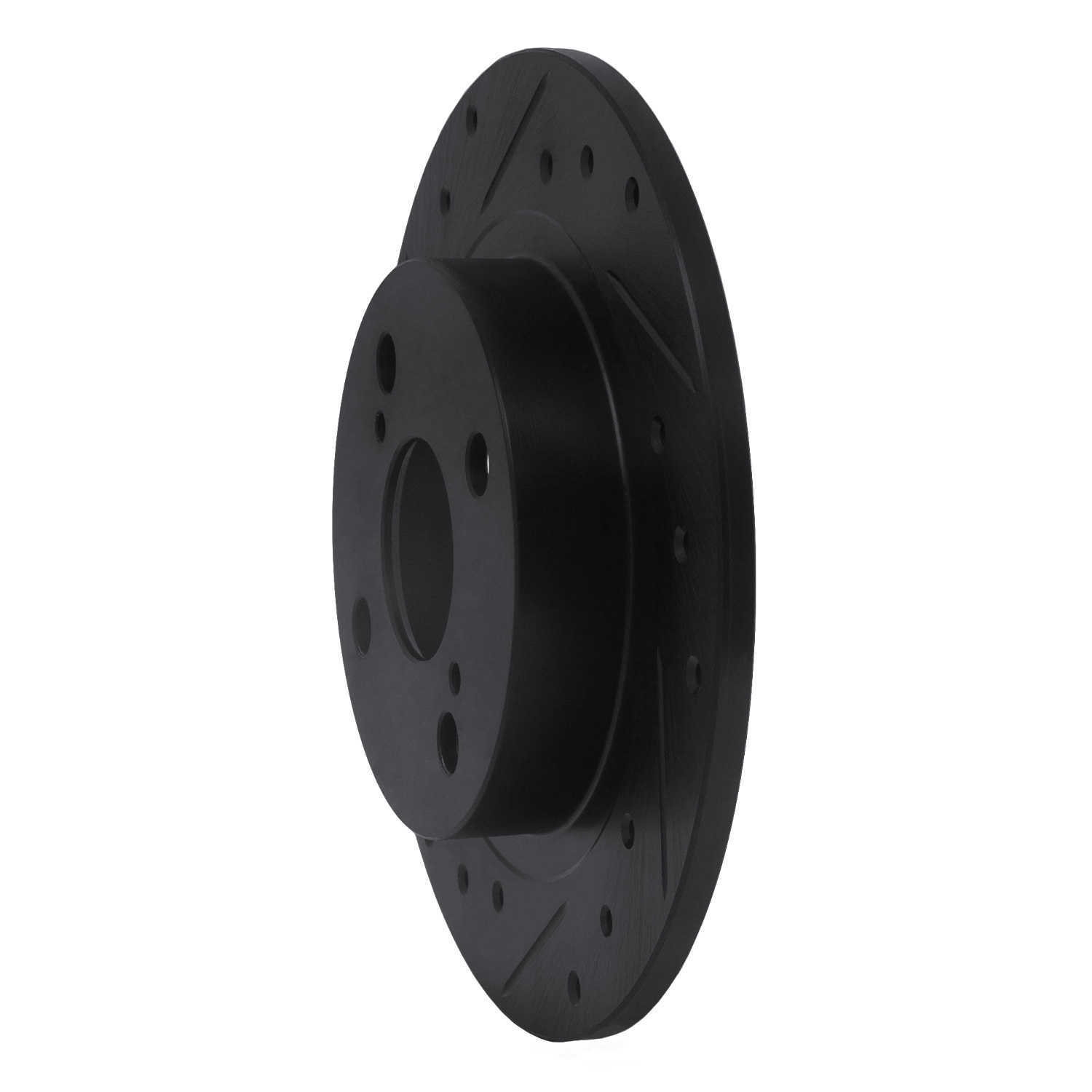 Dynamic Friction Company 633-76035L DFC Brake Rotor - Drilled And Slotted - Black