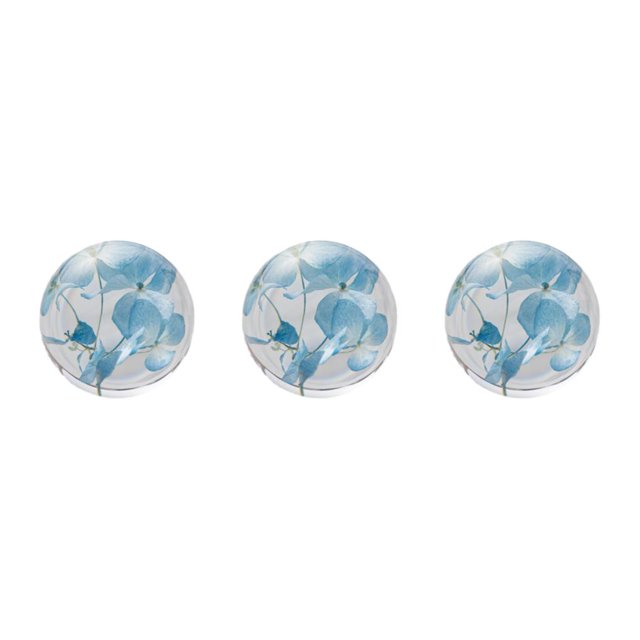VONKY Resin Crystal Ball Enhancing Energy In Space Easily Portable Flower Crystal Ball Hydrangea blue 8cm 3Set
