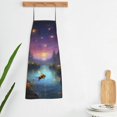 thumbnail image 5 of Zufioo Magical Bees Twilight River Print Tie-up Apron, Unisex Kitchen Apron - Oil-proof, Stain-proof and Waterproof, Suitable for Restaurants and Service Industries-One Size, 5 of 9