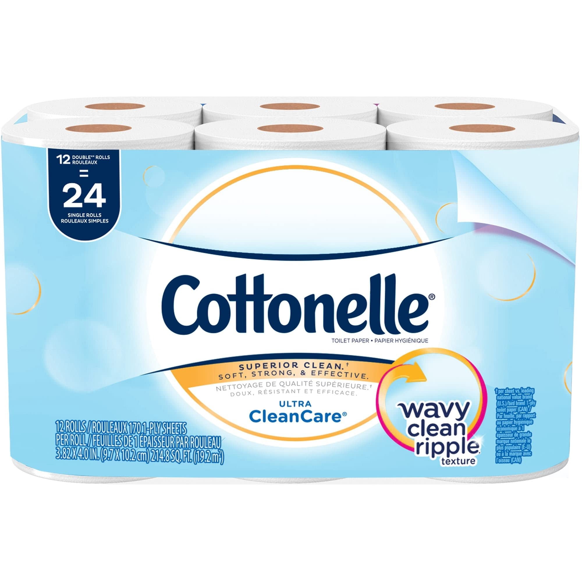 Cottonelle® Professional Standard Roll Toilet Paper, 1-Ply Septic Safe Bathroom Tissue, White, 170 Sheets per Roll, Case