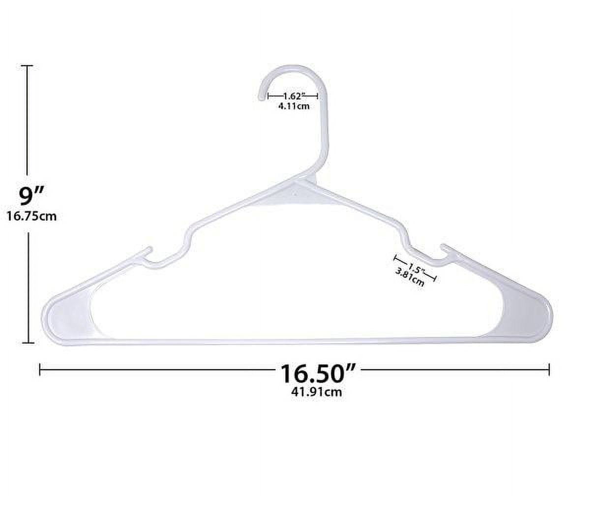Mainstays Durable Plastic Clothes Hangers, White, 18-Count