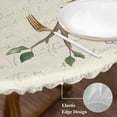 thumbnail image 3 of Bees Branches Round Tablecloth, Fitted Table Cover with Elastic for 36"-44" Round Tables, Farmhouse Spring Botanical Elegant Table Cloth Outdoor Indoor Dinning Party Waterproof Tablecloths, 3 of 7