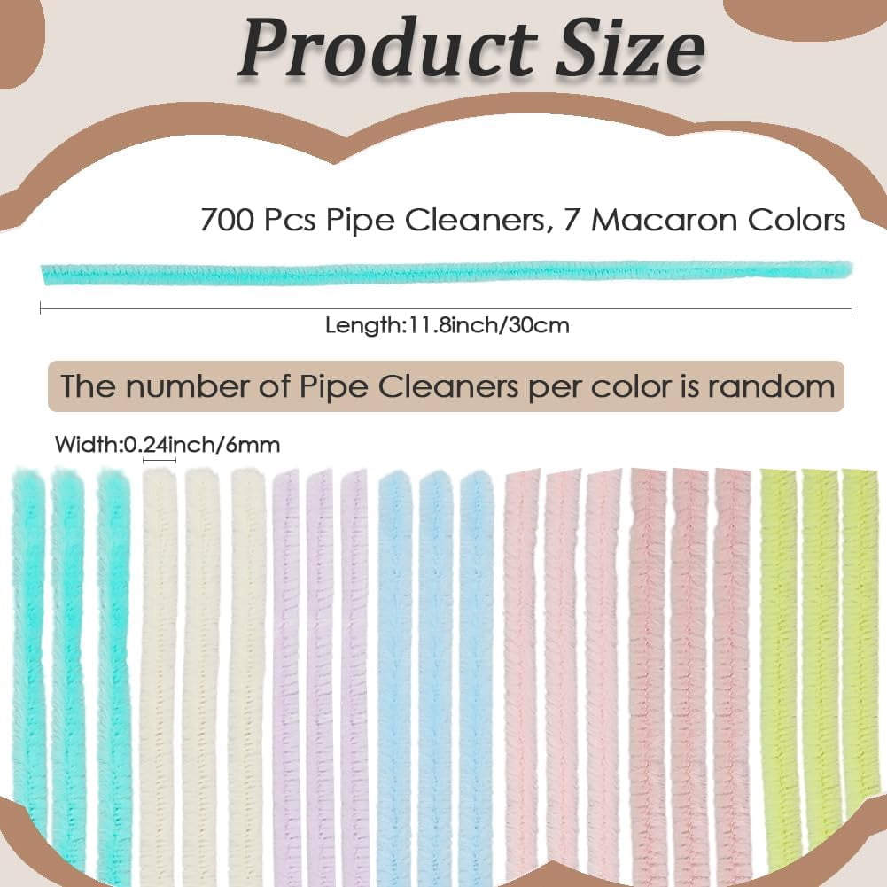 1000Pcs 12in Pipes Cleaners for Crafts 20 Multicolors Chenille Stems Bulk Fleece Fur Christmas Soft Handmade DIY Arts Projects Plush Animal Flower Creative Fun Decoration Gift Mixed Color