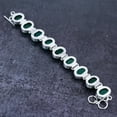 thumbnail image 4 of Emerald(Simulated) Gemstone Handmade 925 Sterling Silver Bracelet 7-8", 4 of 4