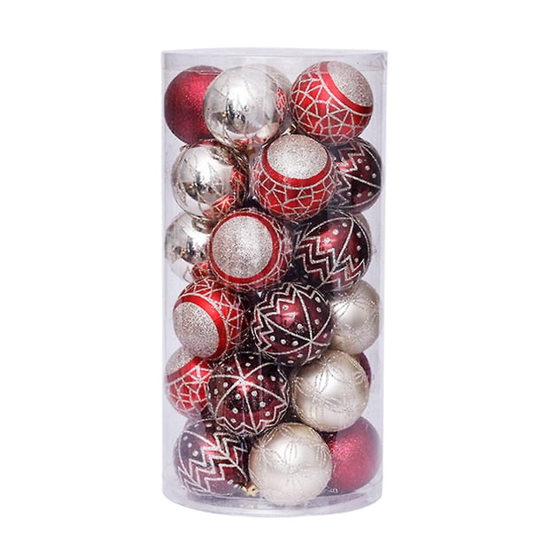 Colgantes decorativos con tema de colores delicados y colgantes brillantes para árbol de Navidad, 60mm, 30 piezas