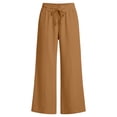 thumbnail image 5 of JIAYUE Women Sweatpants Solid Color Elastic Drawstring Waist Side Pockets Wide Leg Long Pants for Daily Casual Wear, 5 of 5