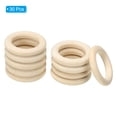 thumbnail image 3 of Uxcell 35mm 1.4" Wooden Rings 6mm thick, 30 Pack Natural Wood Rings Unfinished Wood Loop, 3 of 6