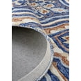 thumbnail image 5 of HomeRoots 512167 8 x 10 ft. Blue Orange & Ivory Wool Floral Hand Tufted Handmade Stain Resistant Rectangle Area Rug, 5 of 5