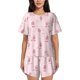 thumbnail image 1 of Fotbe Poodle Dog Conjunto de Pijama Estampado para Mujer, 2 Piezas, Ropa de Dormir con Camiseta de Manga Corta y Shorts Suaves-Medium, 1 of 6
