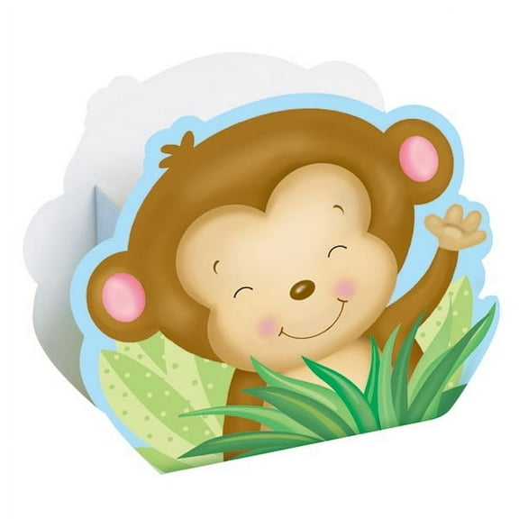 Unique Industries Blue Monkey Baby Shower Favor Boxes, 8-Count