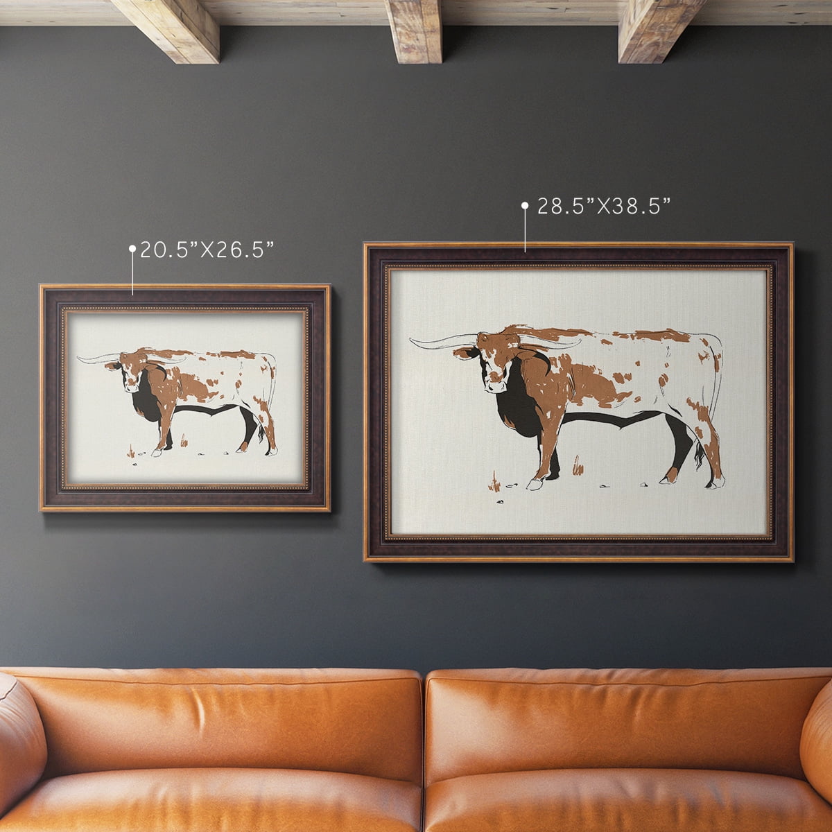 Terre Cotta Steer IV Premium Framed Canvas- Ready to Hang