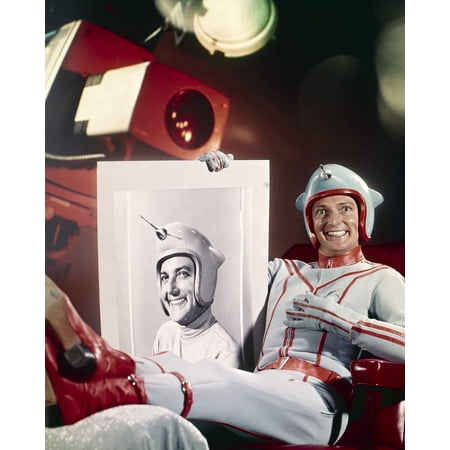 Jack Cassidy In He & She Jetman Character Sitting With His Own Portrait 24X36 Classic Hollywood Poster
