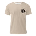 thumbnail image 2 of Eltusu Men's Sports T-Shirts, Short Sleeve Crew Neck Pullover Printed Summer Tops Khaki Size 4XL, 2 of 4