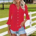 thumbnail image 5 of Kezqiaxn Blouses for Women Dressy Casual 3/4 Sleeve Loose Button Down Shirts V-Neck Summer Tops Fashion Clothing, 5 of 7