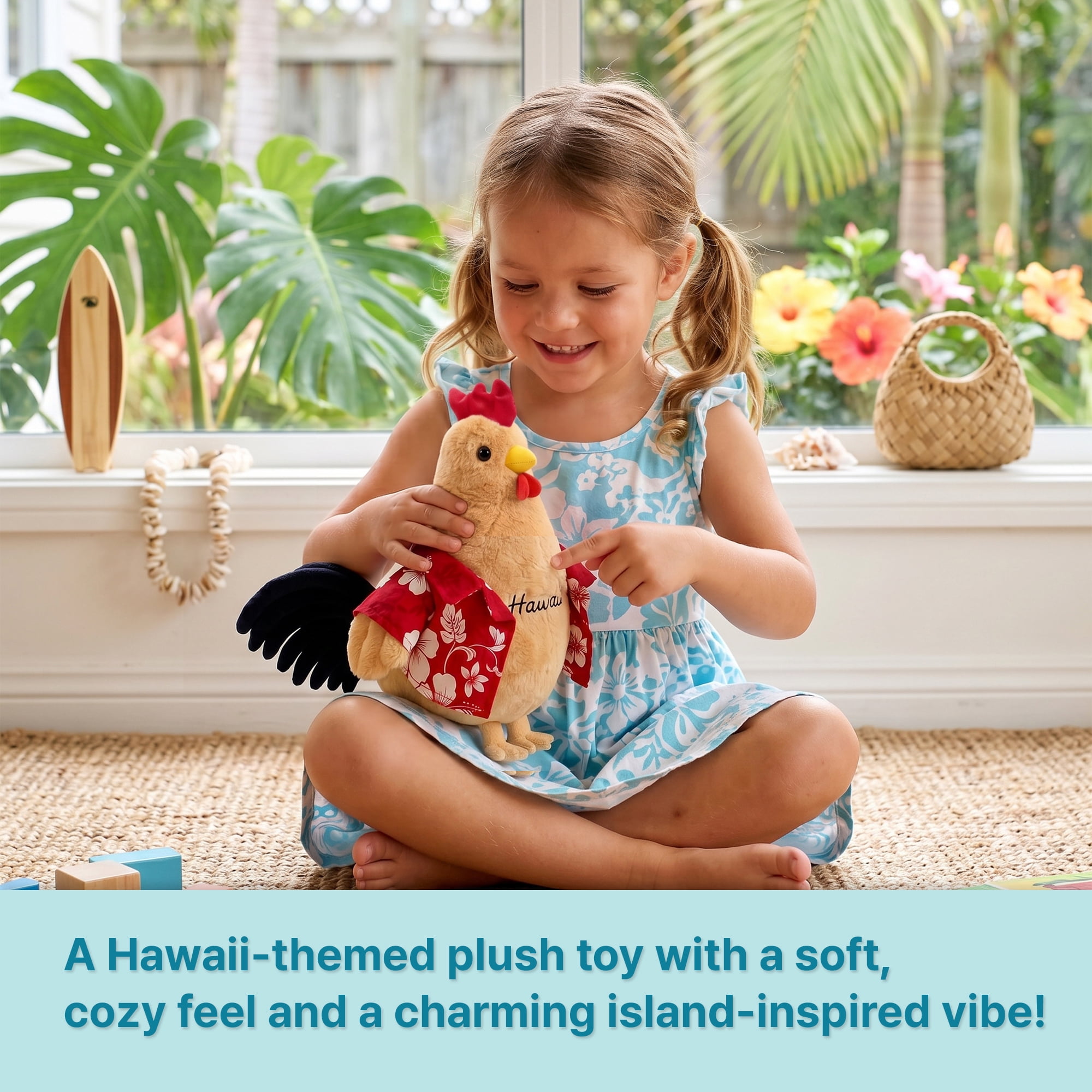Island Crew Large Hawaii Chicken Plush Toy