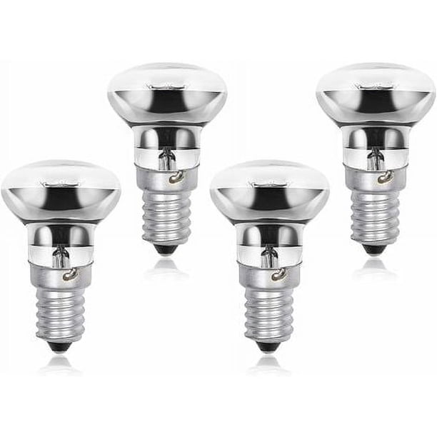 Bombillas de lámpara de lava R39 E14 de 30 W, bombillas de lámpara de lava reflectoras SES con tornillo Edison pequeño, blanco cálido 2800 K R39 regulable (paquete de 4) Zhivalor BST3109477