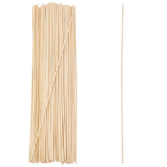 100Pcs Round Wood Sticks 15.7 inch Long Unfinished Wooden Strips 3m Round Dowels Strips Wooden Dowel Rod Natural Wood Sticks Model AccessoriesDIY