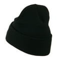 thumbnail image 3 of Seasons Greetings with Mistletoe Embroidered Long Beanie - Black OSFM, 3 of 5