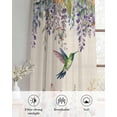thumbnail image 6 of Spring Floral Sheer Curtains 84 Inch Length 2 Panels Set for Living Room/Bedroom, Daisy Sunflowers Wisteria Hummingbird Beige Kitchen Curtains Grommet Semi-Sheer Curtains Window Treatments 52"x84"x2, 6 of 7