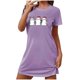 thumbnail image 1 of Camisón corto de talla grande para mujer, camisón de manga corta con estampado de pecho a la moda, camisón para mujer, 1 of 3