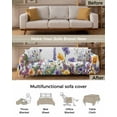 thumbnail image 3 of Botanical Purple Sofa Couch Covers for Dog,Washable Sofa Throw Cover Single Slipcovers for Armchair with Tassels,Floral Garden Leaves Herb Spring Summer Couch Protector Towel Blanket Medium 71x91, 3 of 8