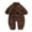 Brown, variant on Baby Toddler Girls Jumpsuit Cartoon Panda Print Long Sleeve Crewneck Onesie Fashion Comfortable Thermal Fall Winter Homewear Size 3-6 Months Brown
