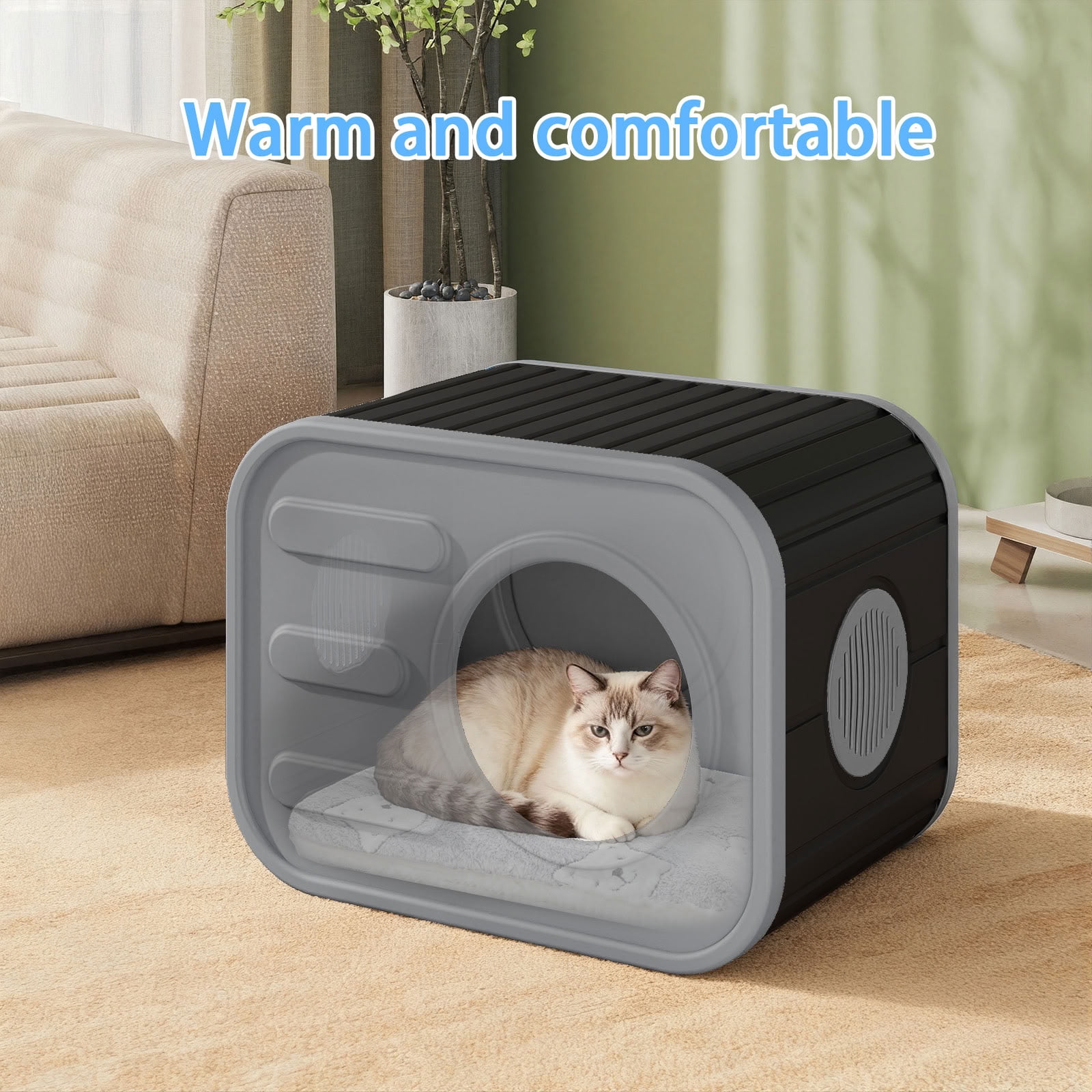 MAYEERTY Compact Cat House, Shatter-Resistant Cat Bed with Spacious Interior, No Tools Assembly