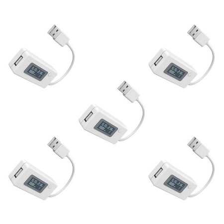 

Artoneday USB Voltmeter Ammeter LCD Detector Multimeter Battery Voltmeter Ammeters for Chargers Cables White White 5PCS