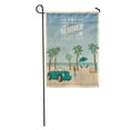 thumbnail image 1 of SIDONKU Summer Color in Retro Car Palm Trees and Young Woman Garden Flag Decorative Flag House Banner 12x18 inch, 1 of 2