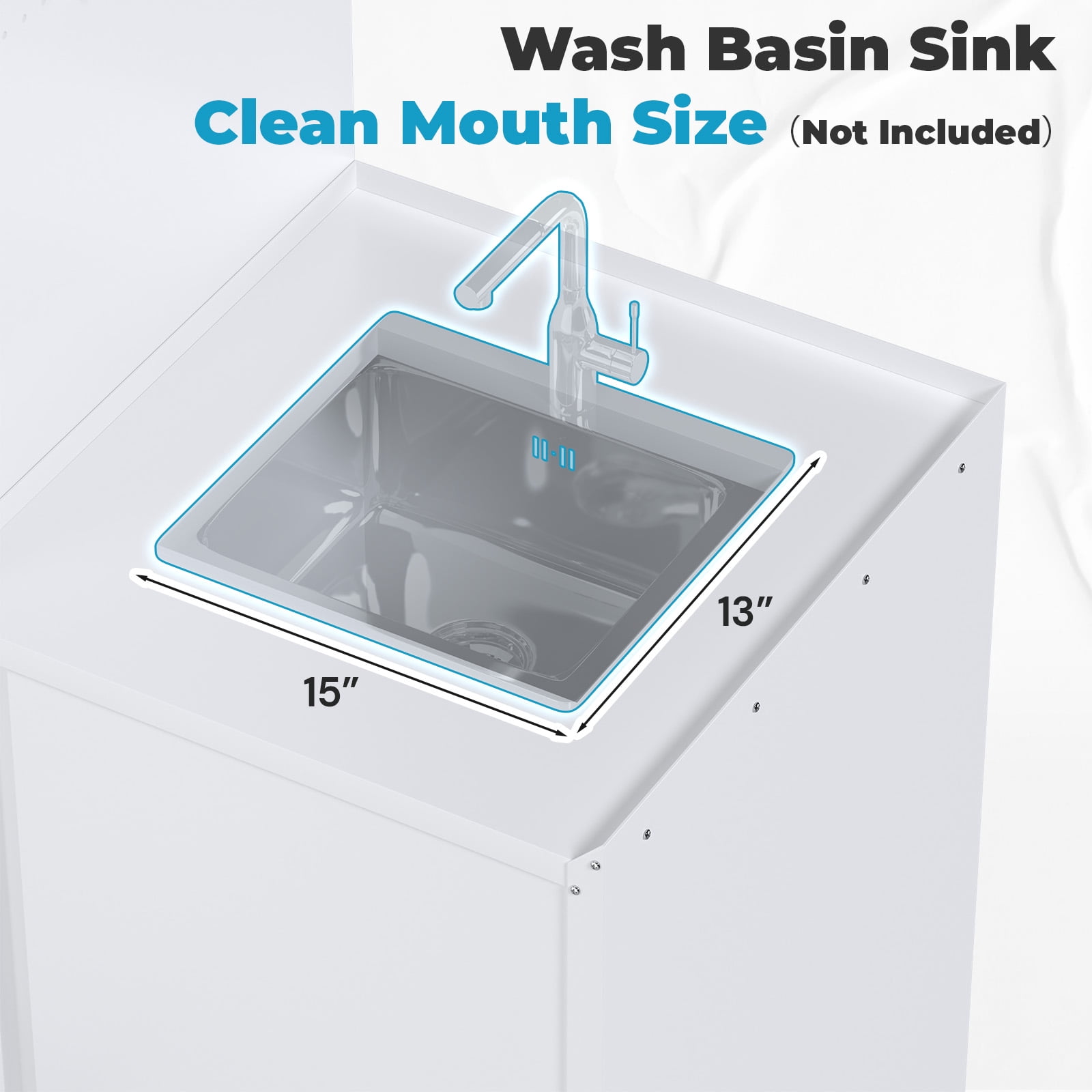 AECOJOY Laundry Pedestal with Sink Cabinet for 2 Washers and Dryers, 1300LBS Heavy Duty Universal Anti-Vibration Stand Base Raiser with Drawers, Hooks & Storage Cabinets,White