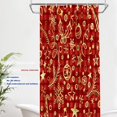 thumbnail image 2 of Christmas Celebration Decor Shower Curtain,Red Christmas Checkered Bathroom Decor Polyester Fiber Plastic Rings Quick-Drying Waterproof for Bathtubs/Bathroom, 72x36 inches, 2 of 6