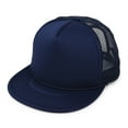 thumbnail image 3 of DALIX Classic Trucker Cap Flat Bill Adjustable Snapback 5 Panel Plain Hat Navy Blue, 3 of 6