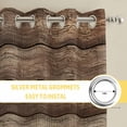 thumbnail image 6 of Old Wooden Board Kitchen Curtains Window Panels, Rustic Farmhouse Brown Wooden Plank Insulated Window Treatment Curtain, Grommet Curtains for Bedroom/Living Room/Bathroom, 2 Piece 42"Wx54"L, 6 of 8