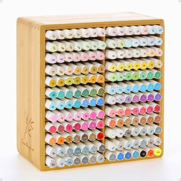 Organizador de marcadores Caddy TIKSPACE de bambú con 168 compartimentos