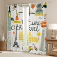 thumbnail image 2 of Homewish Paris Eiffel Tower Blackout Curtains Set of 2 (52x84 Each) for Teens Boys Girls,Retro Vintage Window Curtains,Vacation Holiday Travel Curtains and Drapes,Super Cozy Room Decor, 2 of 6