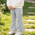 thumbnail image 5 of Spazoro Girls Flare Sweatpants, Elastic Waist Casual Side Pockets Solid Color Loose Fit Fashion Trousers Gray Size 12 Months, 5 of 8